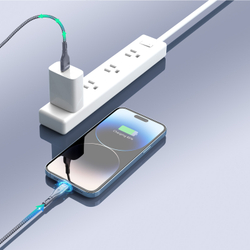 Кабель в тканевой оплетке длина 100см (1м) с разъемом USB-A на Lightning с быстрой зарядкой PD 12W от Duzzona, серия A7 Cable