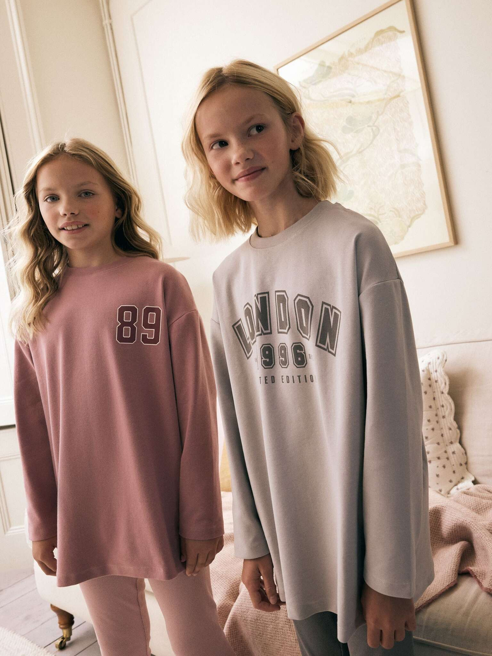 Пижама для девочки Next B83-697, 2 шт., Розовый, Серый