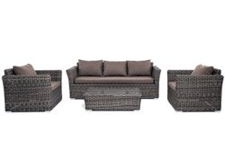 "Капучино" лаунж-зона из искусственного ротанга, цвет графит