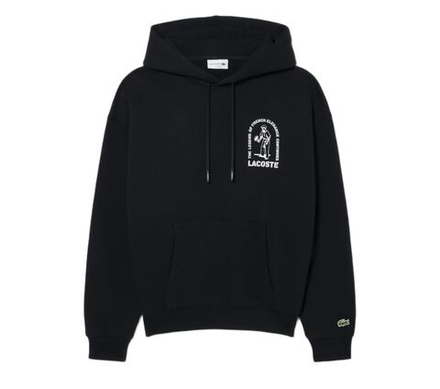 Куртка теннисная Lacoste Loose Fit Printed Hoodie - black