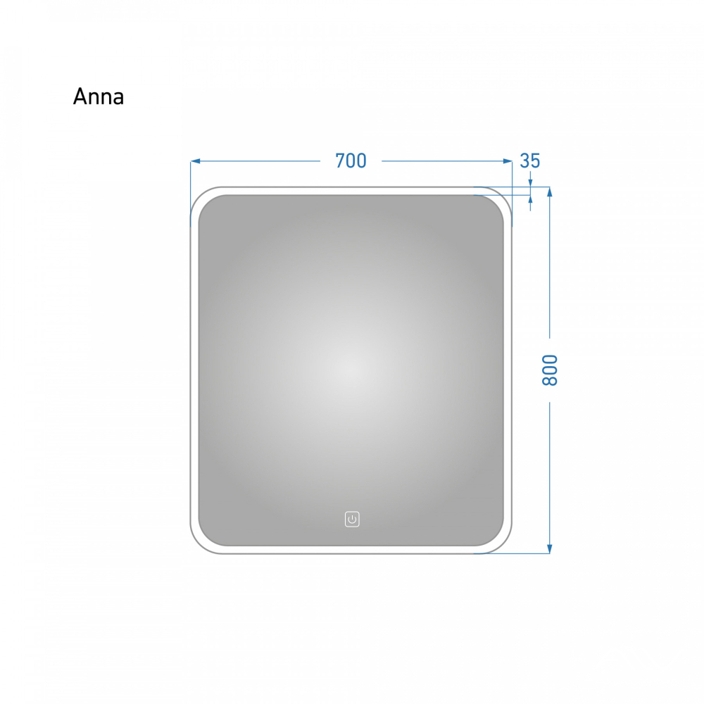 Зеркало Anna 70 с подсветкой и антизапотеванием