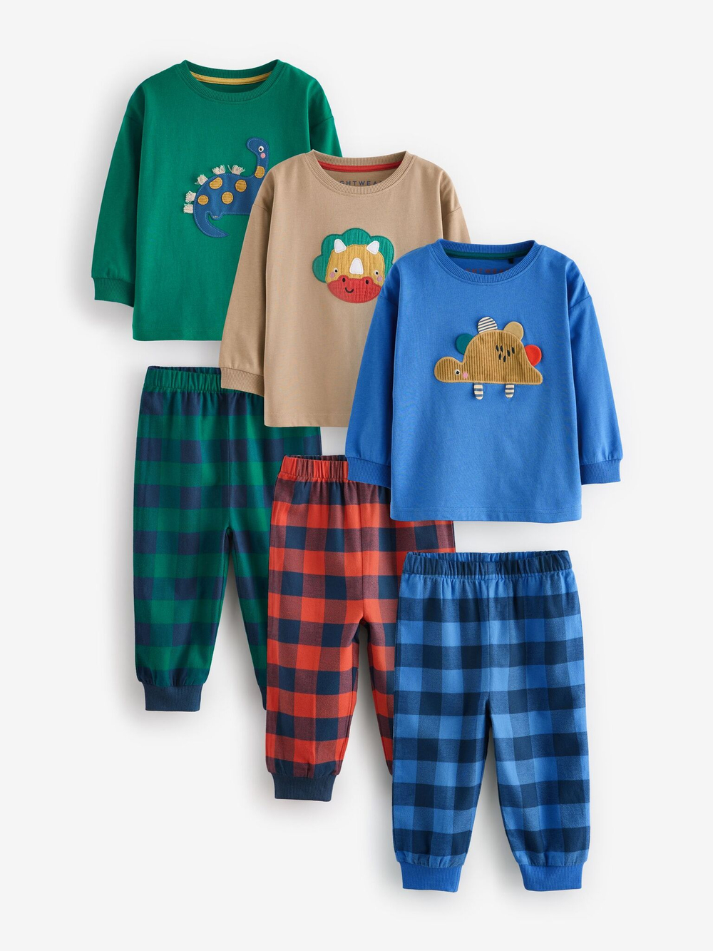 Пижама для мальчика Next K98-565, 3 шт., Синий, Зеленый, Бежевый