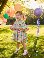 Платье для девочки Next AC8-469, Салатовый, Бежевый, Розовый