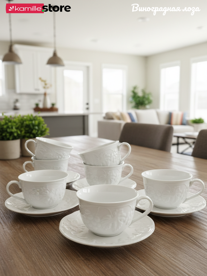 Чайный набор 250 мл. 12 предметов Виноградная лоза