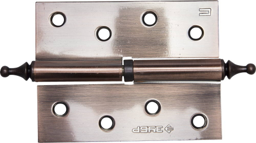 Петля дверная разъемная ЗУБР ″ЭКСПЕРТ″, 1 подшипник, цвет ст. медь (AC), правая, с крепежом, 100х75х2,5мм, 2 шт