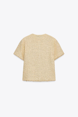 ZARA КАРДИГАН С ПАЙЕТКАМИ, ЦВЕТ СЛИВОЧНОГО МАСЛА