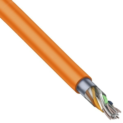 Кабель витая пара экранированный FTP 4PR 23AWG нг(А)-HF cat 6 CU ZH 8 жил оранжевый [305м] Rexant (провод для интернета) 01-0151