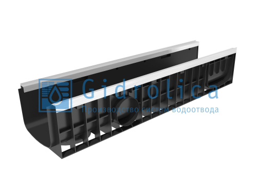 Лоток водоотводный пластиковый усиленный, серия Standart Plus ЛВ-20.24,6, класс нагрузки C250, Gidrolica, Россия