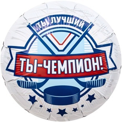 Р 18" Круг Хоккей Ты Чемпион! 40 см.