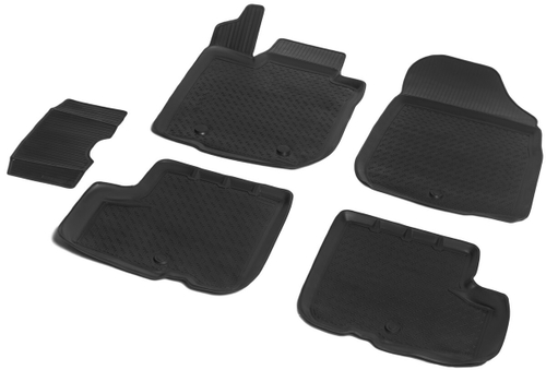 Коврики в салон автомобиля Rival для Lada Largus I поколение рестайлинг универсал (7 мест) 2021-н.в./Largus Cross I поколение рестайлинг универсал (7 мест) 2021-н.в., полиуретан, с крепежом, 5 частей, 16003006