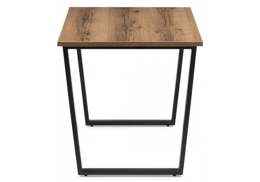 Стол деревянный Woodville Лота Лофт 120x75 дуб крафт табачный, черный матовый, ножки черные