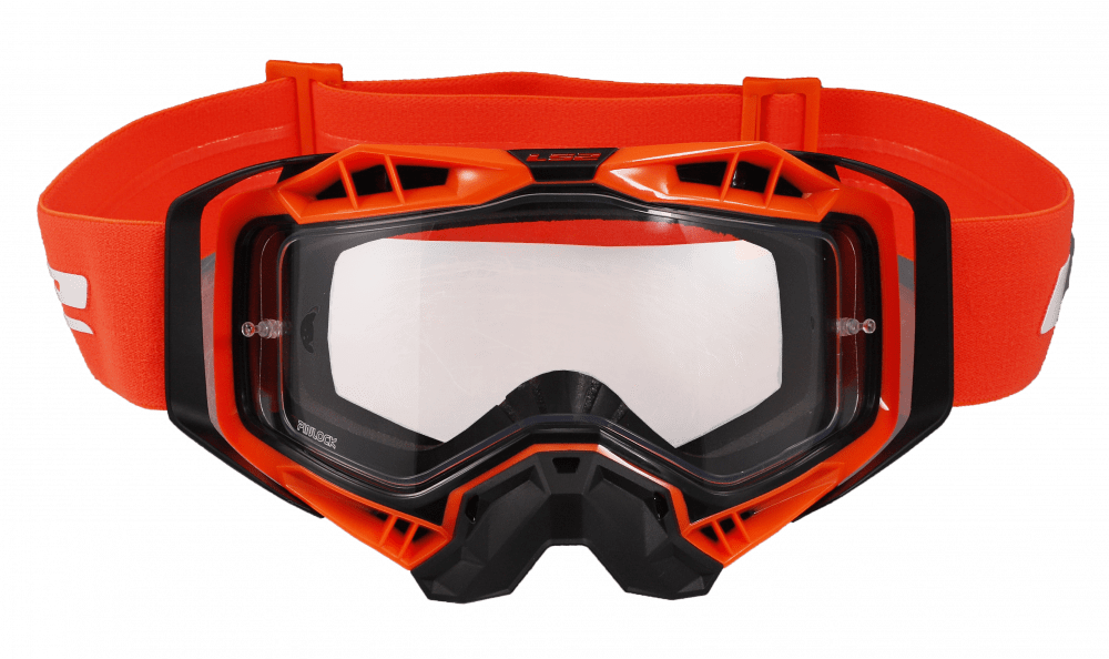 LS2 Очки кроссовые AURA Goggle с прозрачной линзой оранжевые