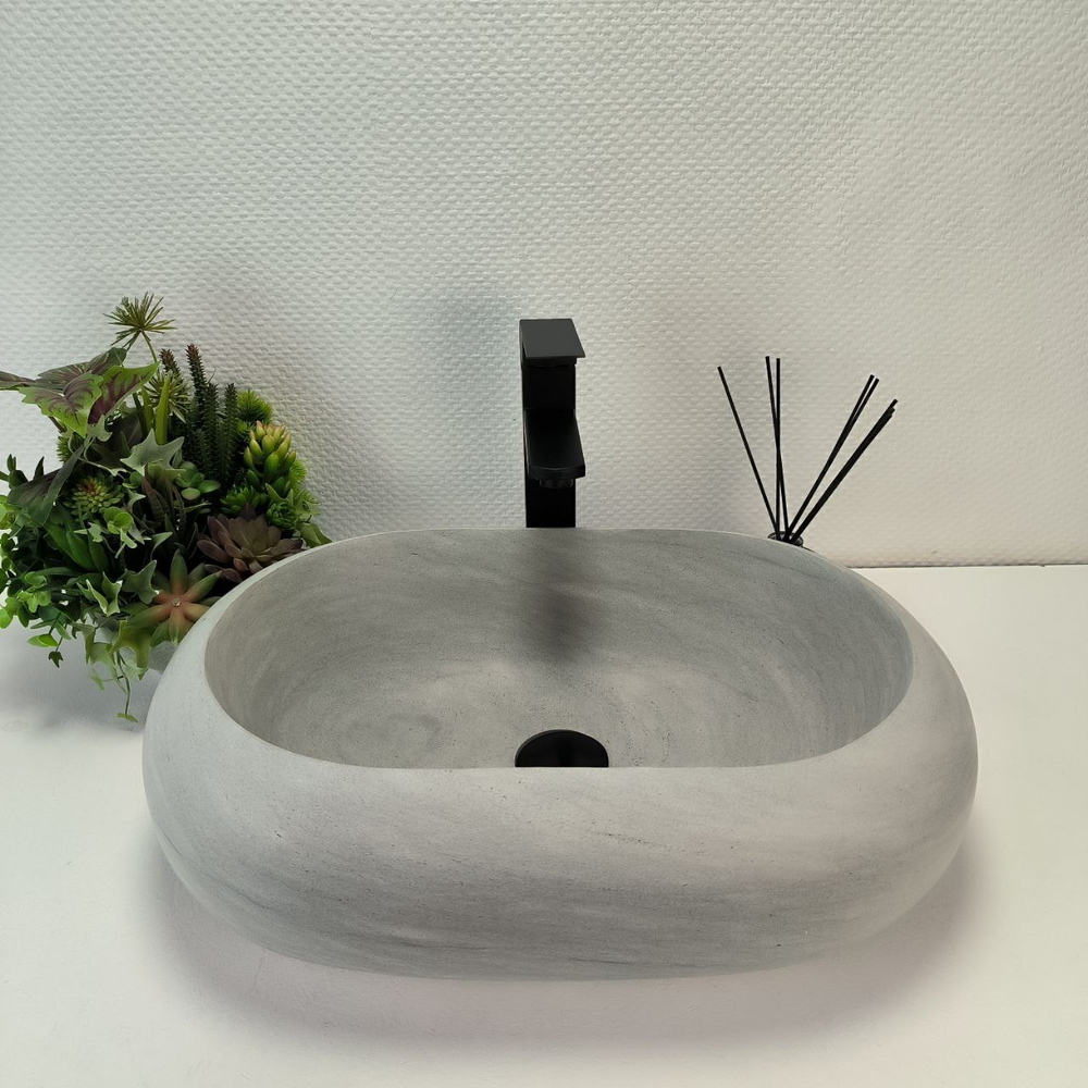 Раковина из андезита Oval Donut Blue Kecil EA-63169 55*38*15