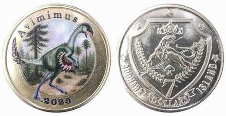 Остров Адонара 7 долларов 2025 Динозавр - Авимим