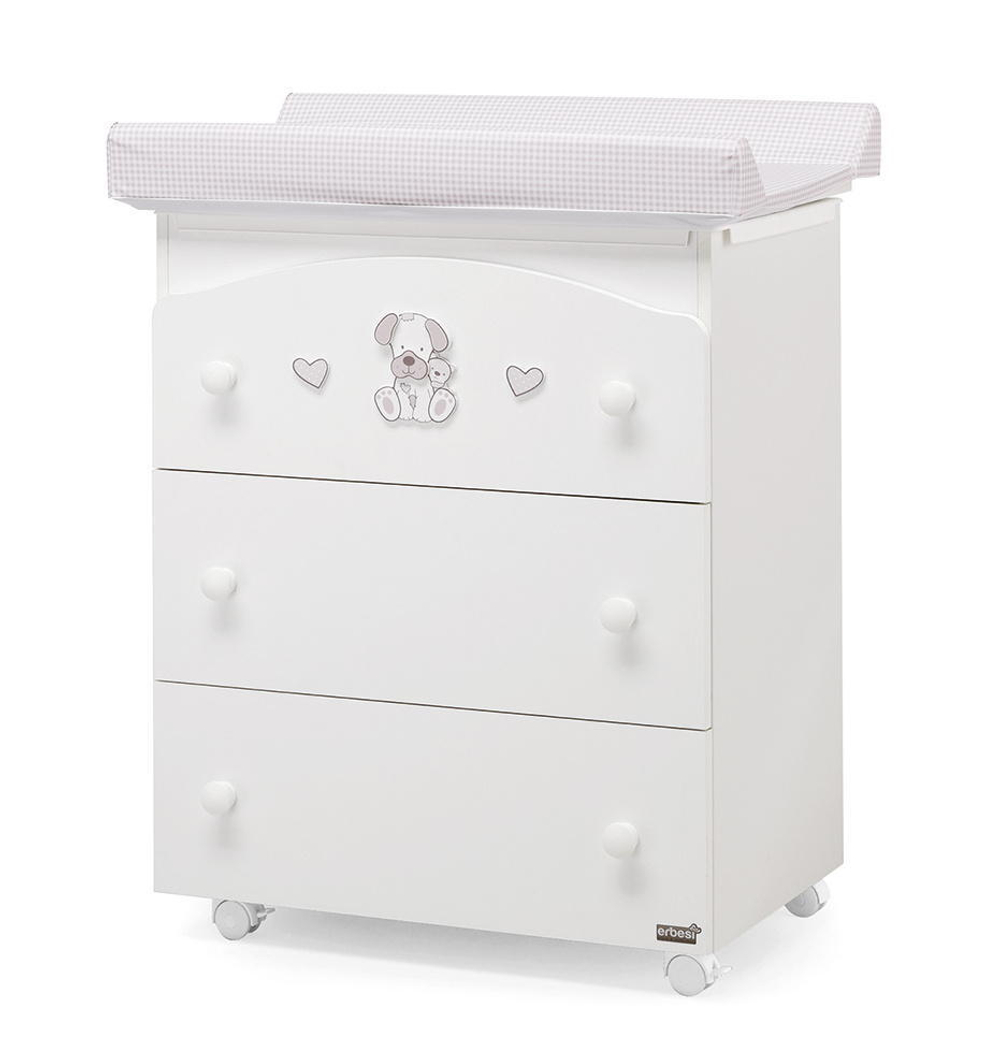 Пеленальный комод Erbesi Lucky белый/песочный