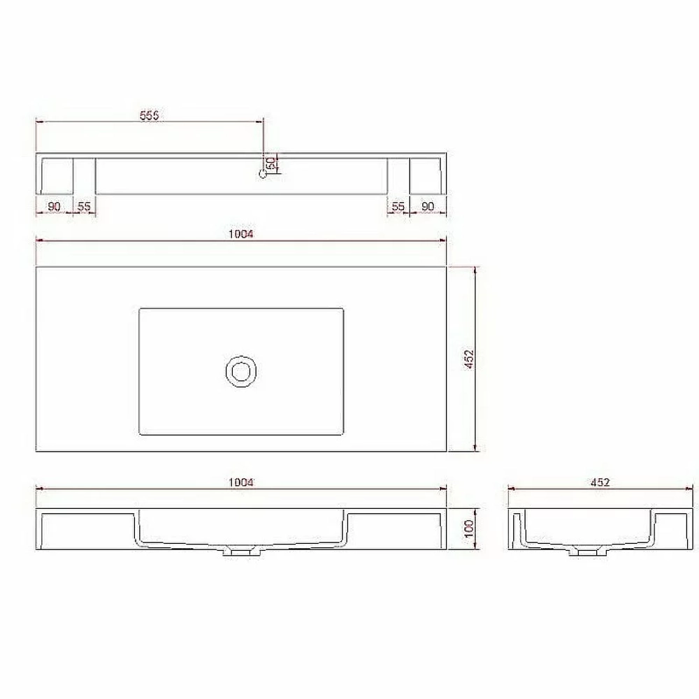 Раковина-моноблок Armadi Art Flat ST 888-100 белая матовая