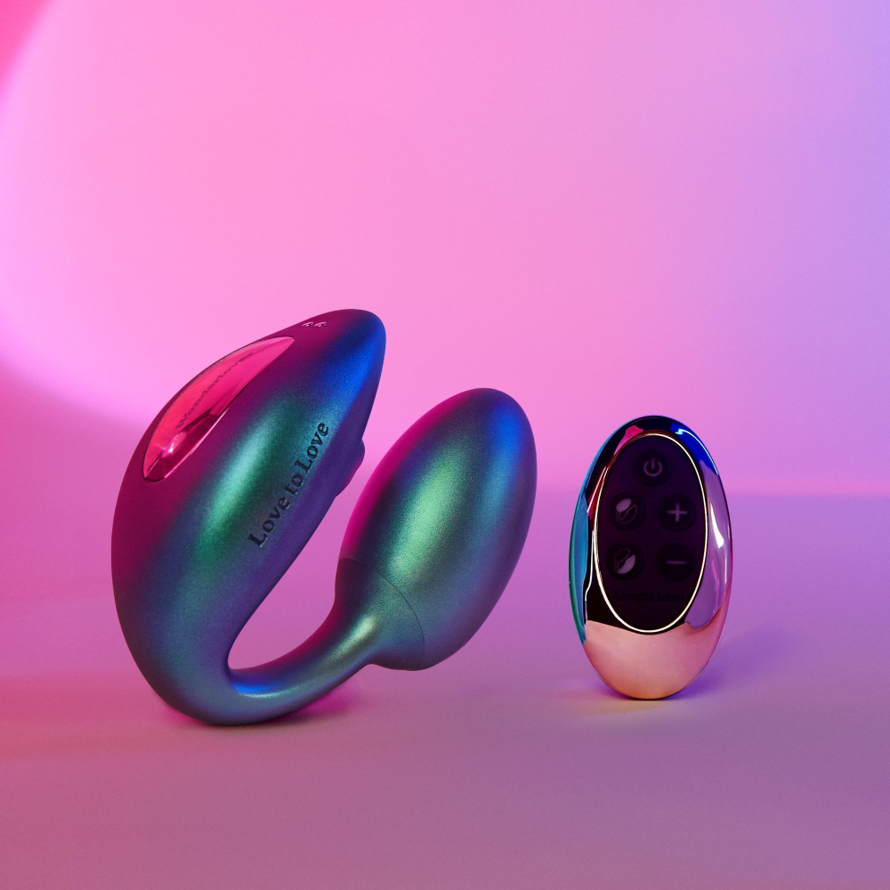 Love to Love WONDERLOVER - IRIDESCENT TURQUOISE - Виброяйцо с клиторальным флаппинг-стимулятором
