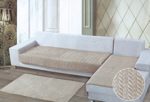 Дивандеки на угловой диван набор из 3 шт, цвет светло-коричневый