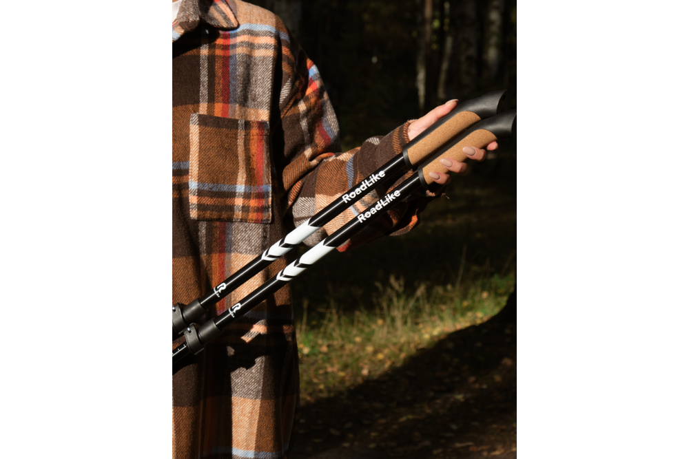 Палки для скандинавской ходьбы Roadlike Protect с антишоком, Flip-Lock Белый