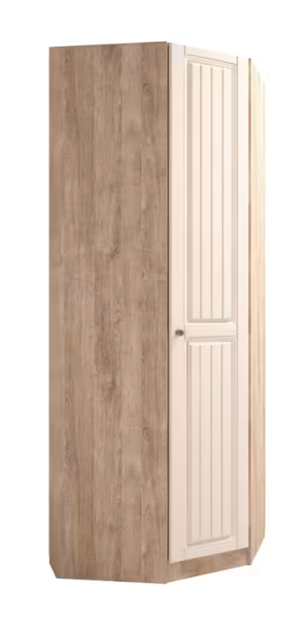 Шкаф угловой правый "Богуслава" М-3 (дуб баррик светлый/крем брюле), ЛДСП/МДФ, Комфорт-S