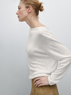 Massimo Dutti Свитер из 100% льна, белый