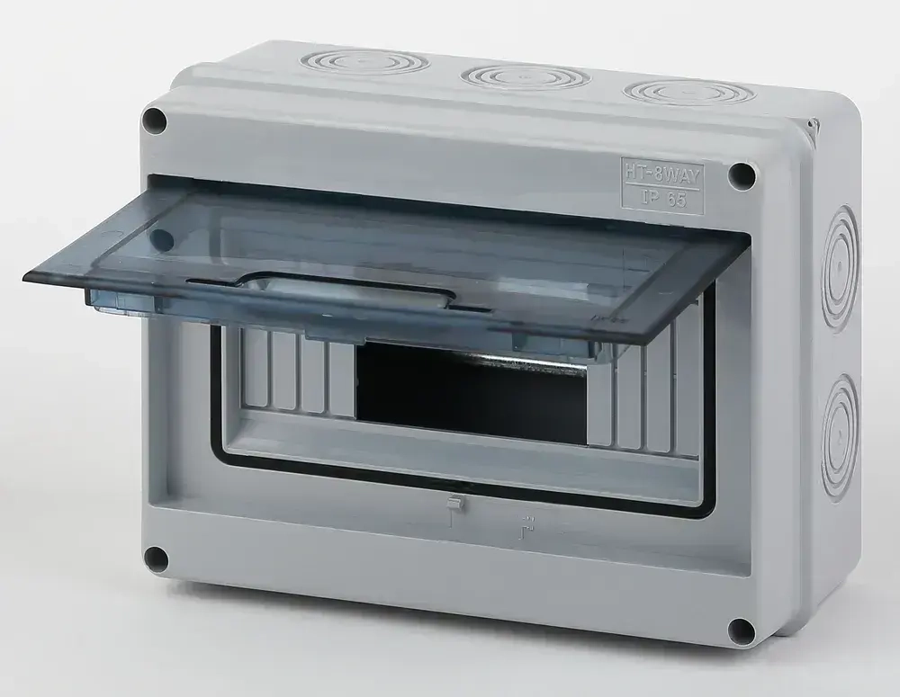 Щит распределительный навесной ЭРА КМПн-8 пластиковый уличный на 8 модулей / Щиток квартирный с дверцей IP65, 201х155х90 мм, серый