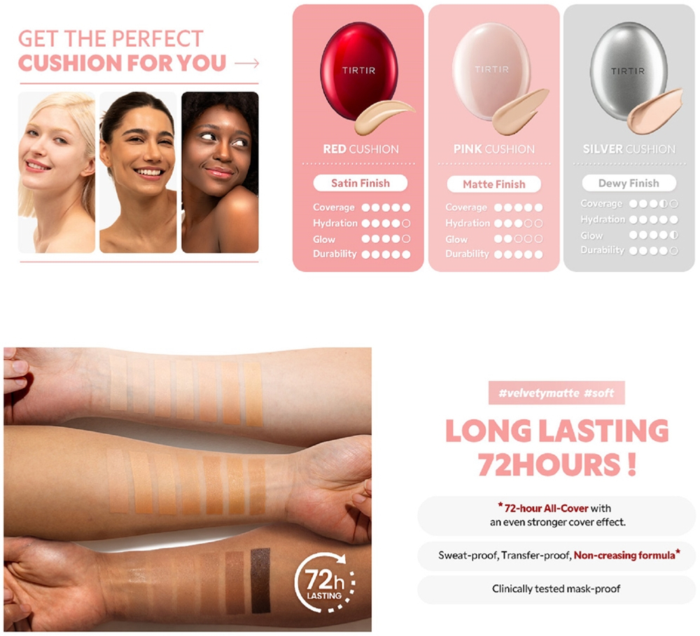 TIRTIR Mask Fit Aura Cushion Mini - Матирующий макияж в губке оттенок 13N Fair Ivory, 4 g