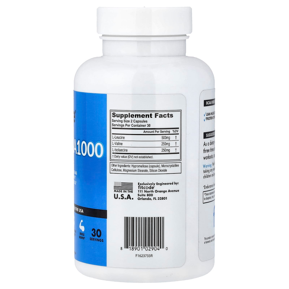 fitcode, BCAA 1000, 60 капсул