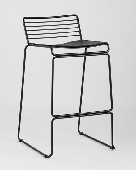 Стул полубарный Danny,  черный, с черной подушкой 4 шт