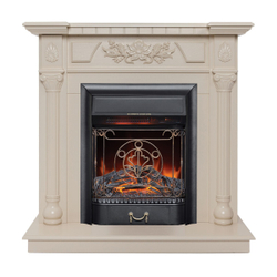 Электрокамин RealFlame Dacota WT белый дуб с очагом Majestic Lux Black RC