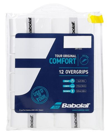 Намотки теннисные Babolat Tour Original white 12P