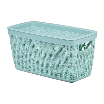 Коробка БЯЗЬ с крышкой 28х14cм 4л Морская волна