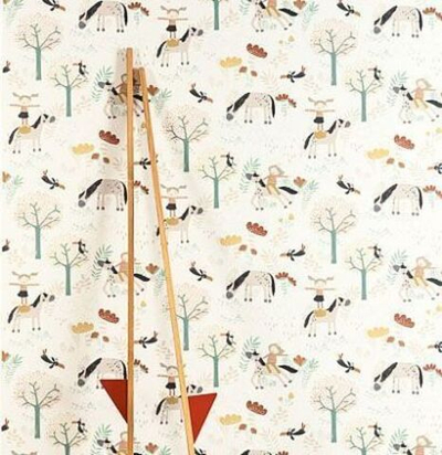 Обои для детской комнаты девочки на лошадях HAP503