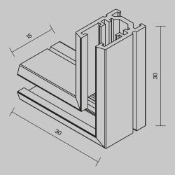 Коннектор угловой, накладной Maytoni Levity TRA184CL-11B