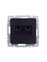 BRITE Розетка компьютерная двойная RJ45 кат.5E РК10-2-БрЧ черный IEK