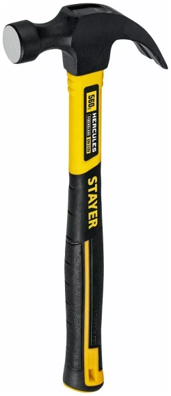 Столярный молоток-гвоздодёр с фибергласовой рукояткой STAYER Hercules 560 г 2026-560_z02