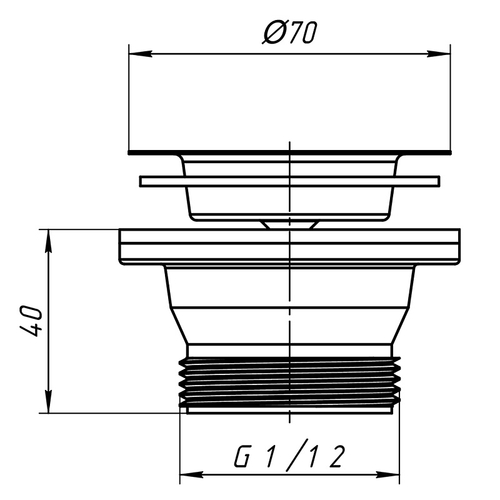 Выпуск Ани Пласт 1 1/2" с нержавеющей решеткой (M100)
