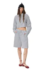 Шорты Kraizy Stripes в полоску белые