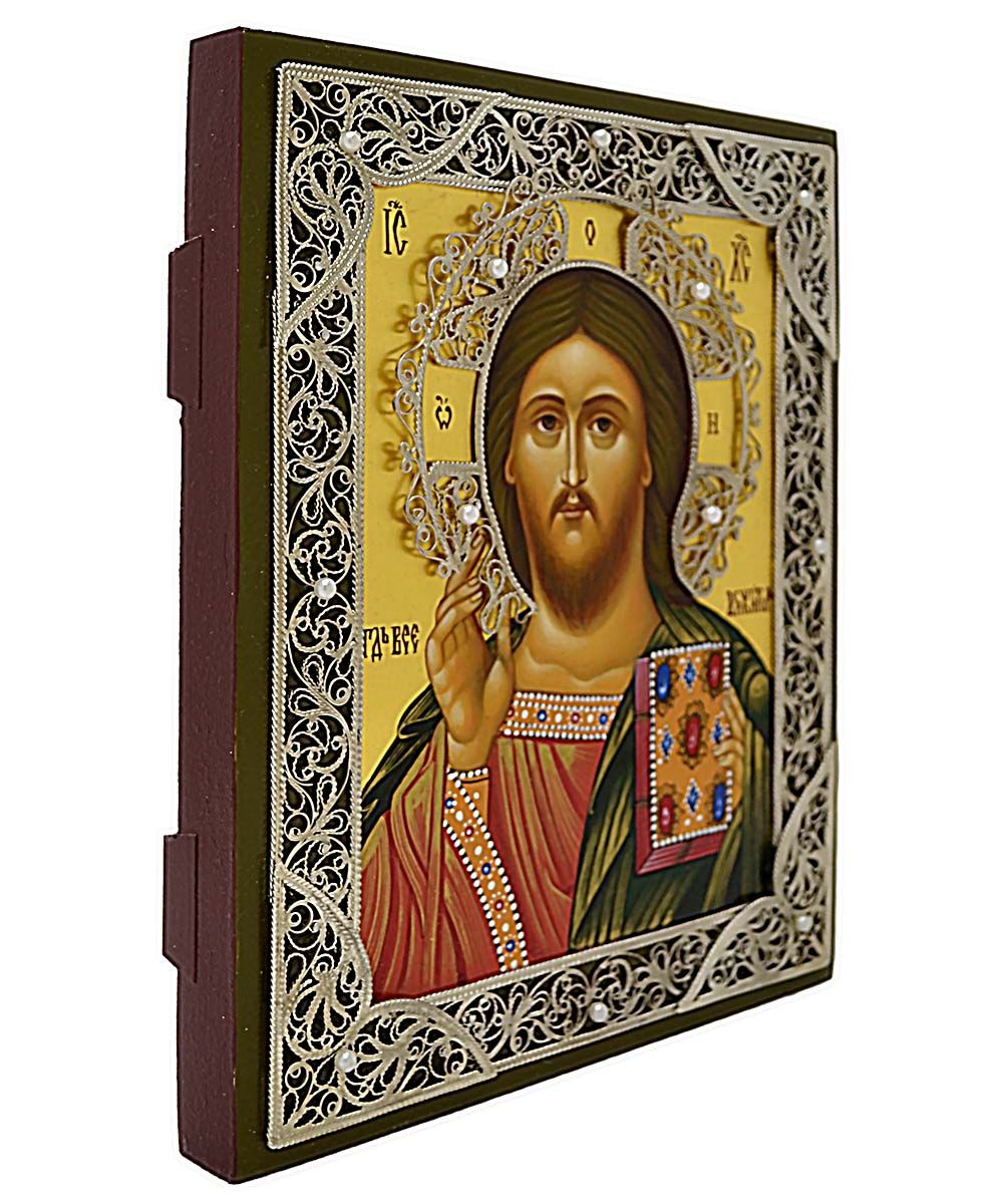 Спаситель Вседержитель. Рукописная икона Иисуса Христа.