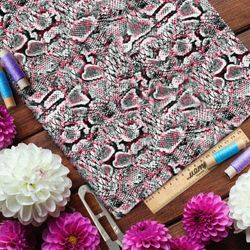 Ткань дюспо чёрно-белая чешуя змеи в разводах