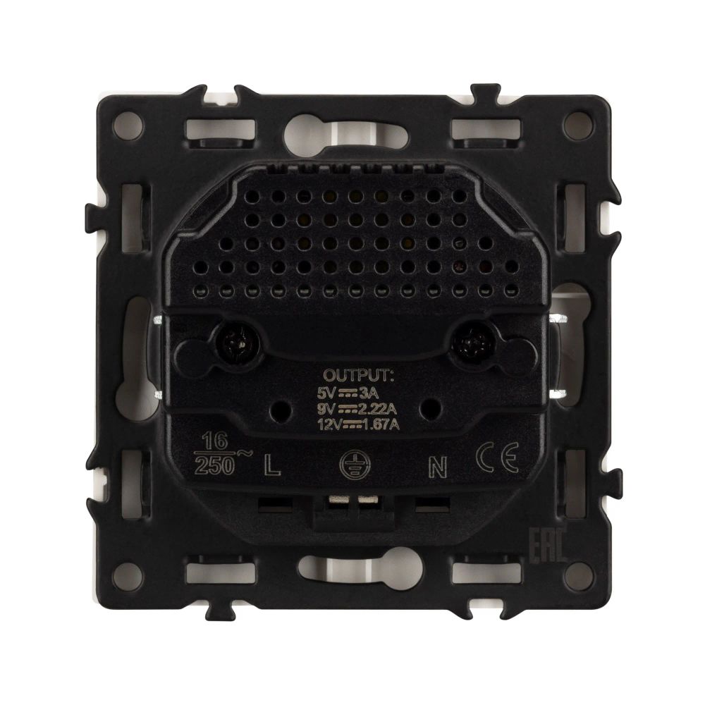 Механизм розетки с USB зарядкой SCT-NOBE-MUAC-SFPL-WH (230V, 16A) (Arlight, Белый кварц) 054284