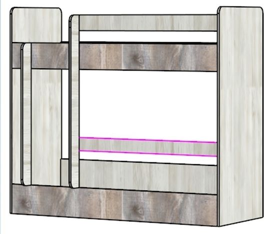 Планка-борт для нижнего яруса  двухъярусной кровати /1000*100*16/ белый глянец
