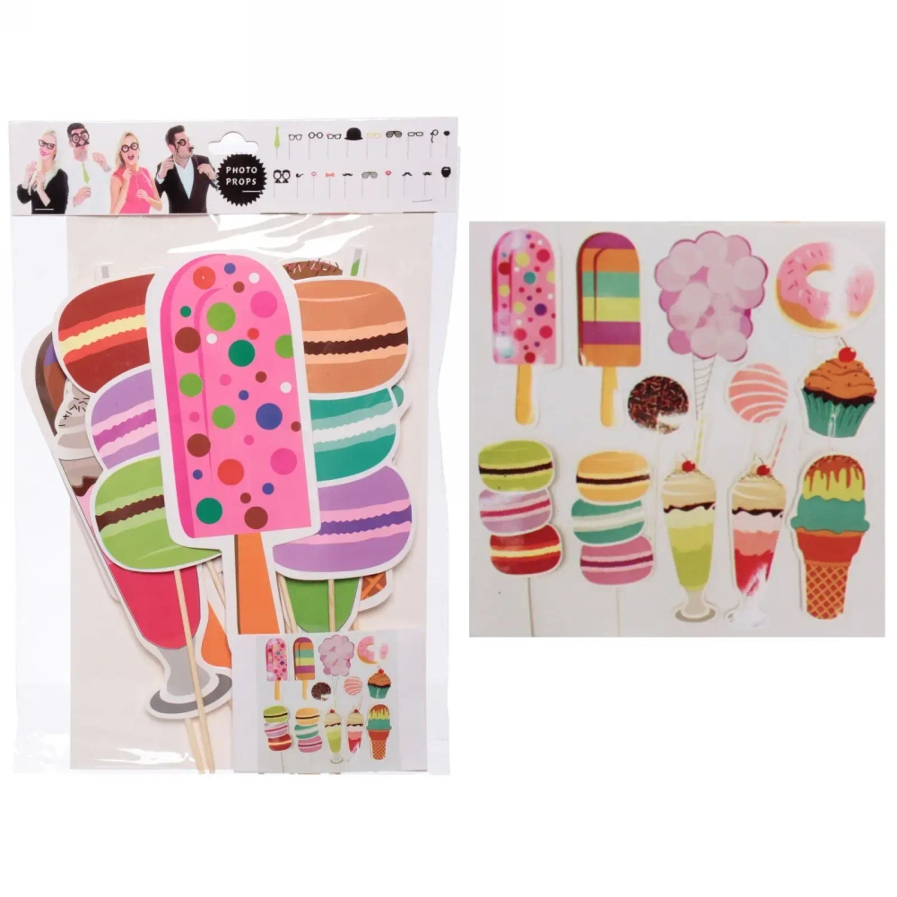 Фотобутафория «Сладкая вечеринка» набор 12 предметов