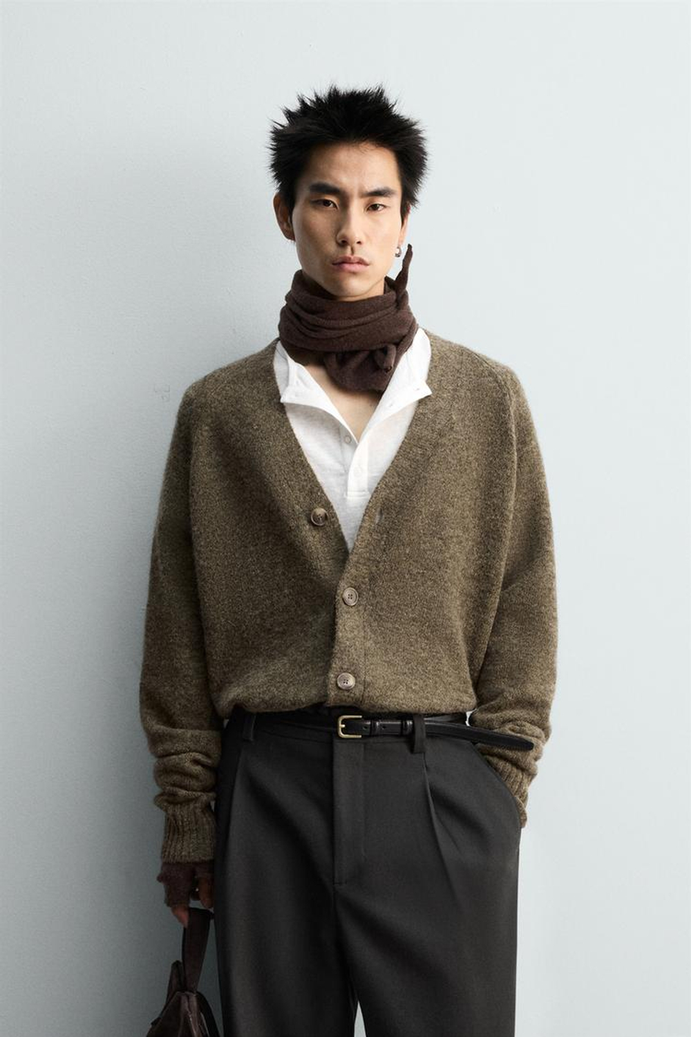 ZARA ККАРДИГАН СВОБОДНОГО КРОЯ — LIMITED EDITION, КОРИЧНЕВЫЙ