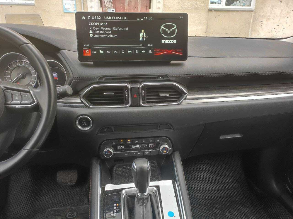 Магнитола для Mazda CX-5 KF 2017-2022 (рынок РФ/Европа) - Carmedia HP-M1211 монитор 12.3" в стиле Audi на Android 11, CarPlay, 4G SIM-слот (поддержка Bose и 360)