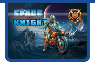 Папка д/тетрадей А4 пластиковая, молния сверху с дизайном "Космический рыцарь 2025" (Пчёлка)