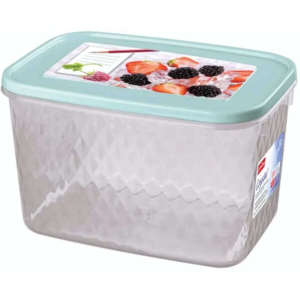 Контейнер для заморозки и хранения продуктов 1,7л «Кристалл» светло-голубой