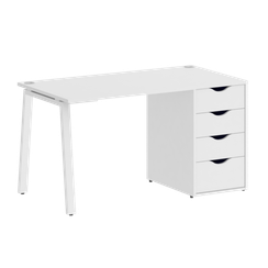 Home Office Стол письменный VR.SP-3-138.4.A Белый Бриллиант/Металл Белый 1380*720*750