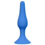 Синяя анальная пробка Slim Anal Plug Large - 12,5 см.