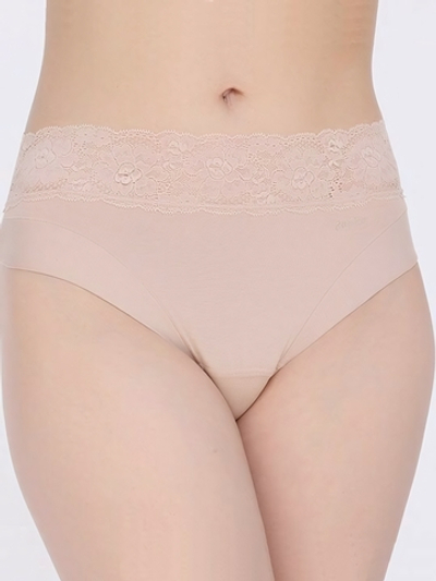 Трусики-слипы Dolce Cinture с кружевным пояском (Размер: L) (Цвет: телесный)